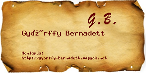 Győrffy Bernadett névjegykártya